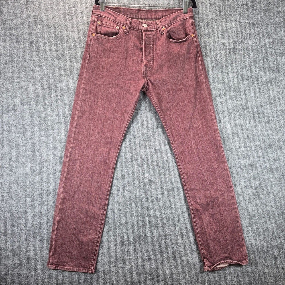 Levi's 501 Men's 32x32 Maroon Acid Wash Straight Leg Jeans
